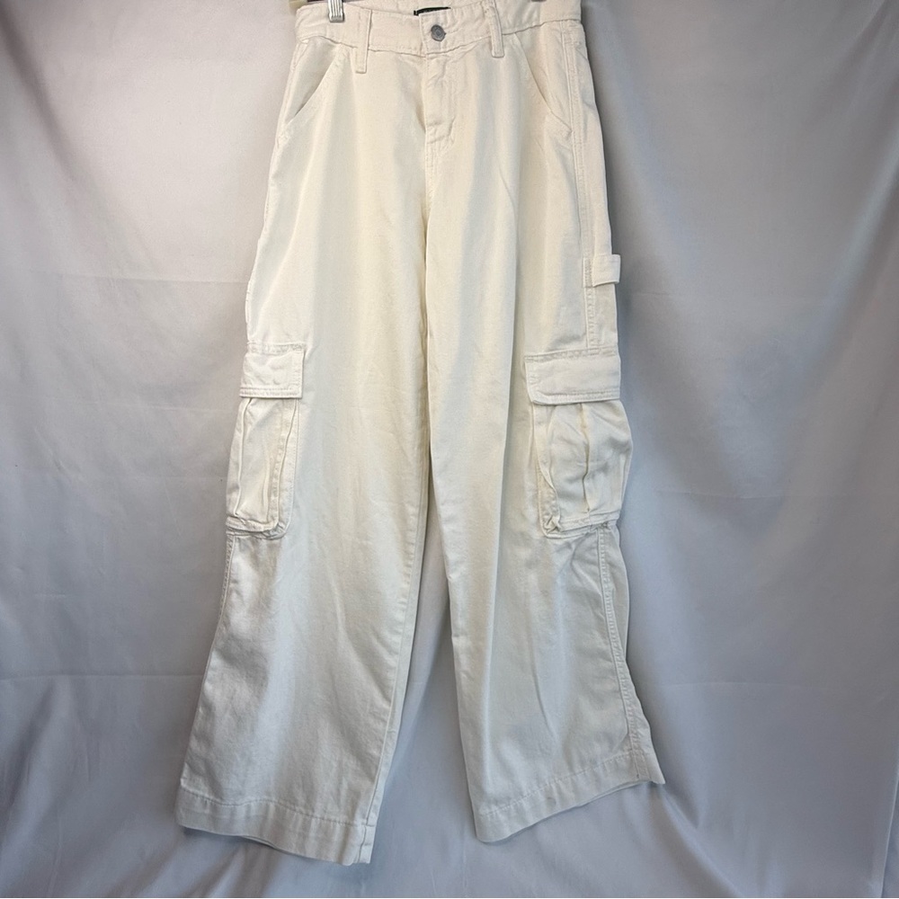 Wild Fable Women’s Size 0 White Wide Leg Cargo Jeans